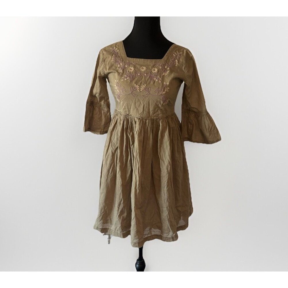 Little Prim Juliet Peasant Short Dress Embroidery Sz 12 Cottagecore Boho Prairie